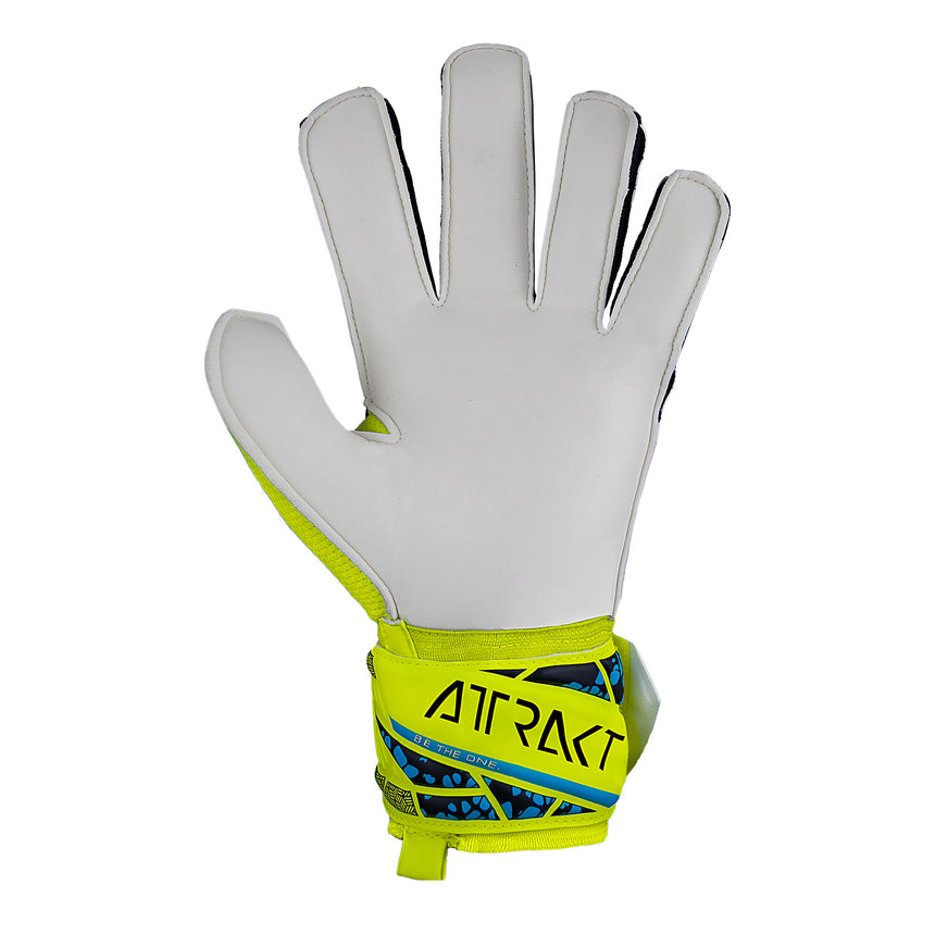 Reusch Men's Attrakt Solid Goalkeeper Gloves Safety Yellow/Future Blue Back