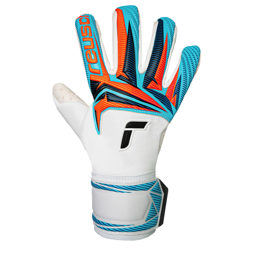 Reusch Men's Attrakt Speed Bump Goalkeeper Gloves White/Light Blue Front