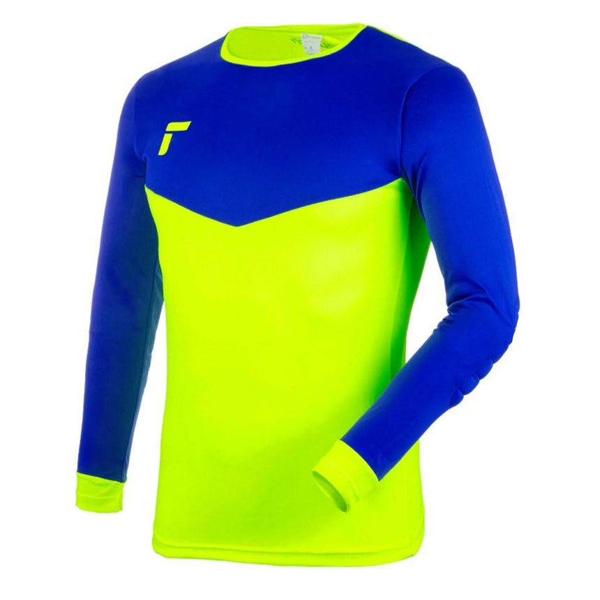 Reusch Men's Match II Padded Goalkeeper Jersey Safety Yellow/Blue Front