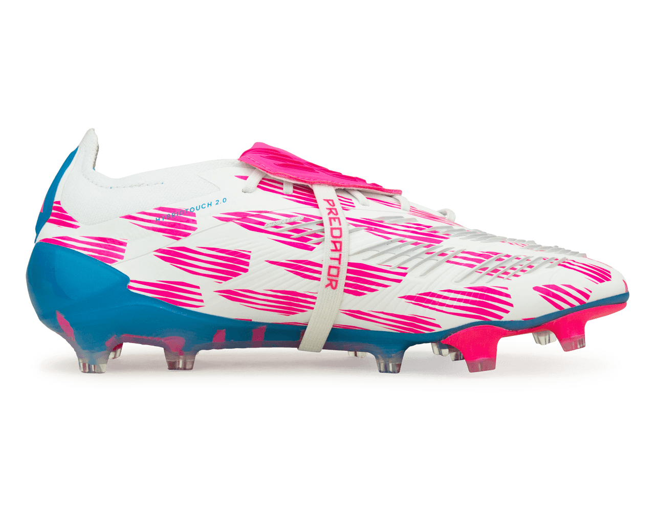 adidas Men's Predator Elite Foldover Tounge FG White/Blue/Pink Side