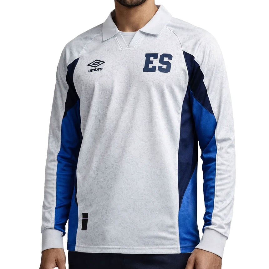 Umbro Men's El Salvador 2026 Authentic Away Long Sleeve Jersey Gray Front