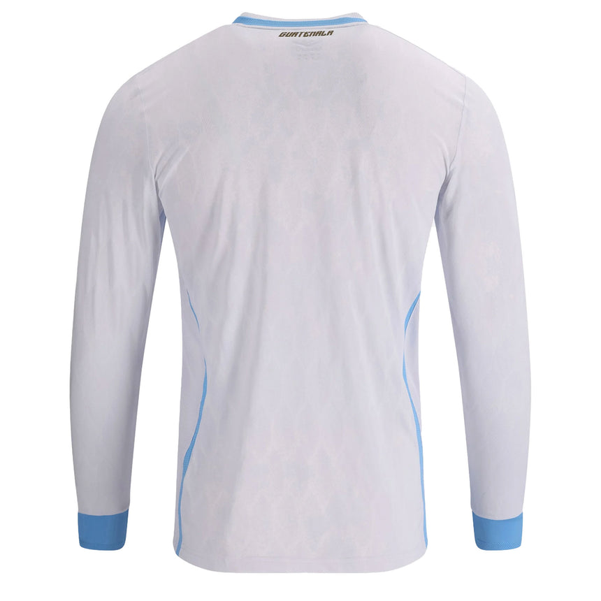 Umbro Men's Guatemala 2026 Authentic Home Long Sleeve Jersey White/Sky Back