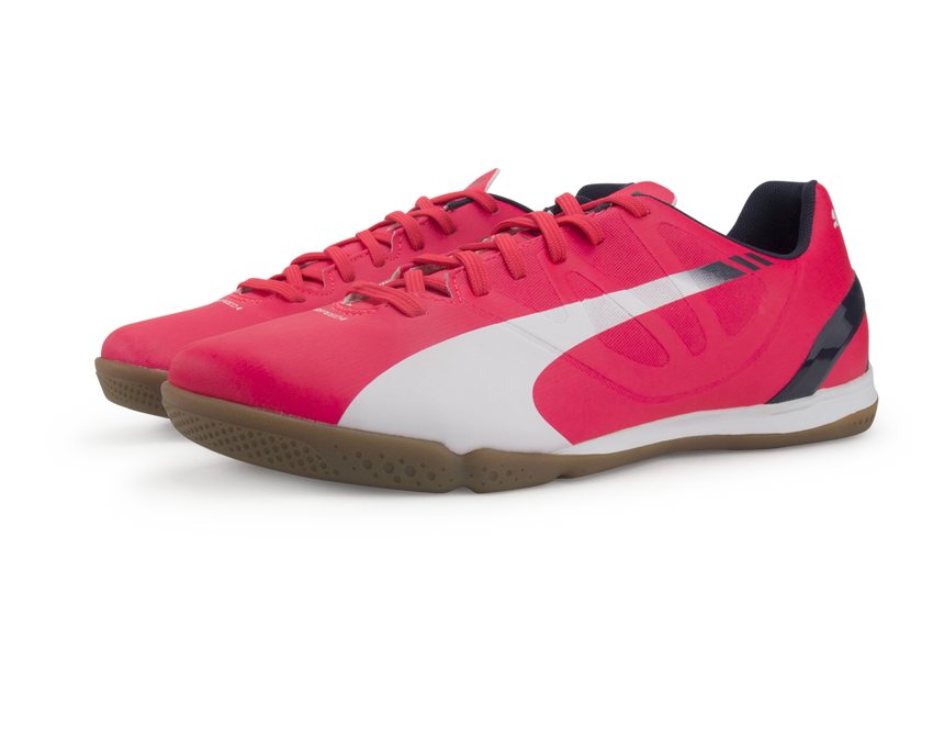 PUMA Men's 4.3 Indoor Soccer Shoes Bright Plasma/White/Peacoat
