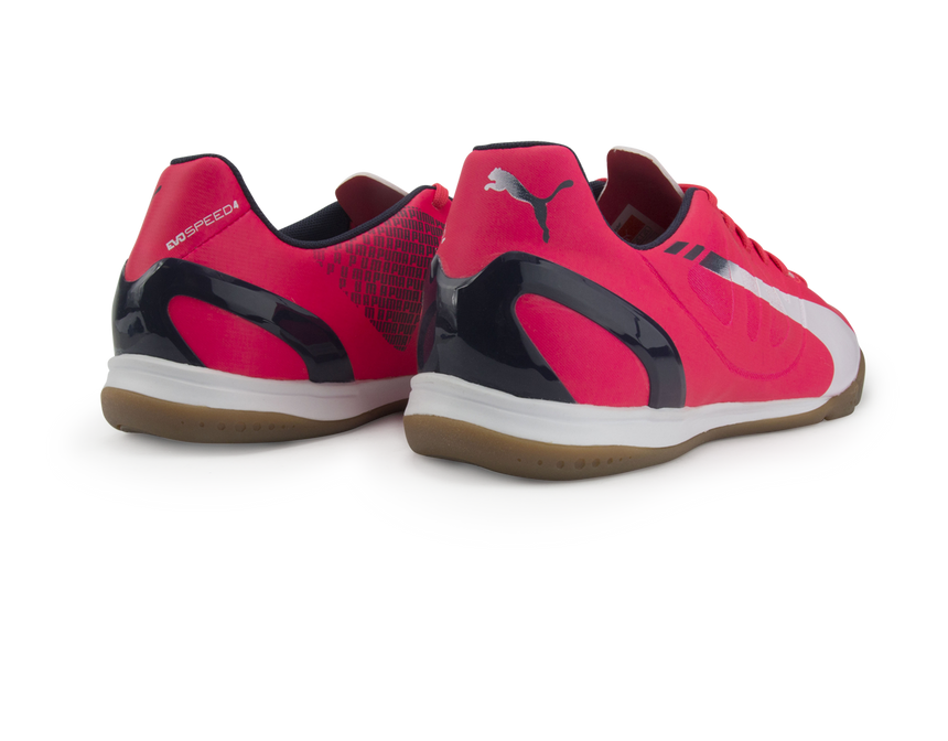 PUMA Men's 4.3 Indoor Soccer Shoes Bright Plasma/White/Peacoat