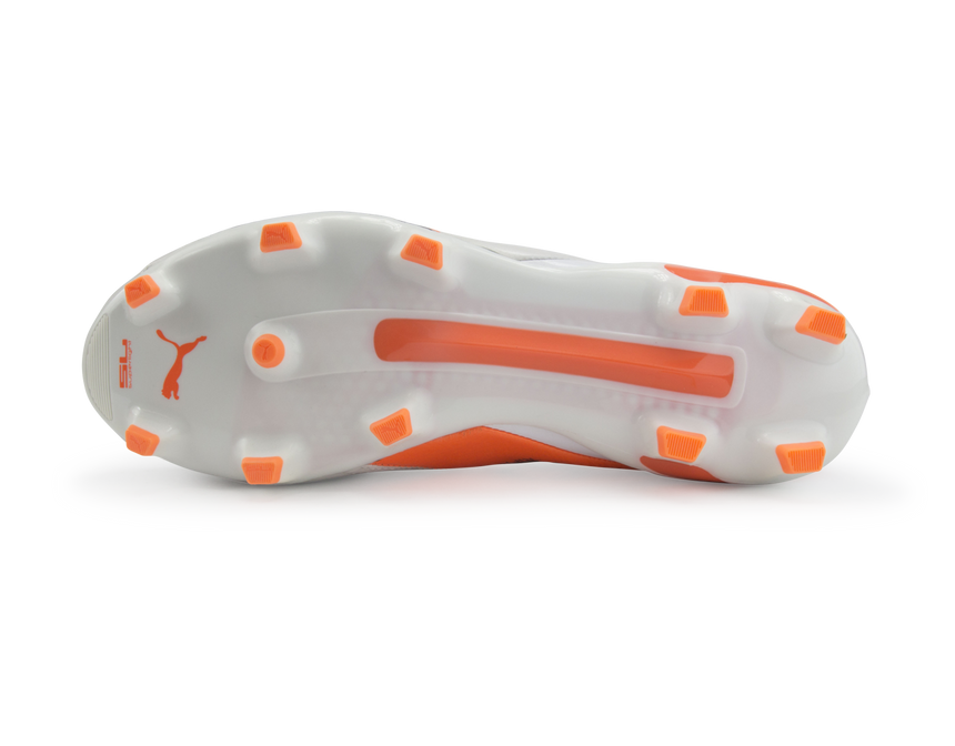 PUMA Men's King II EF+ FG Cleats White/Black/Flou Orange