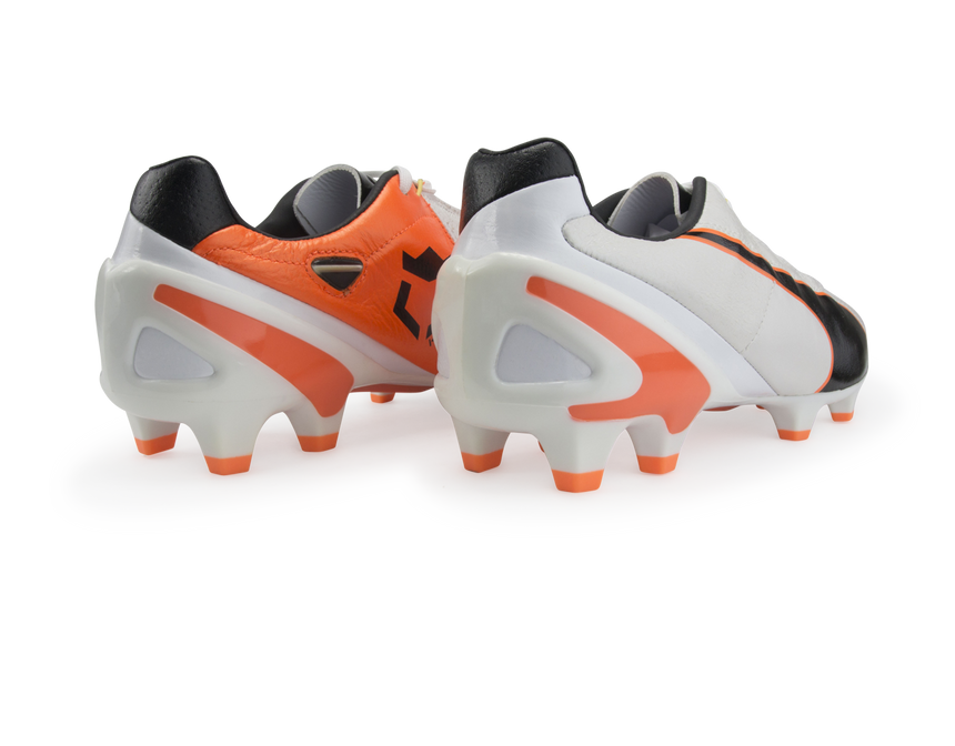 PUMA Men's King II EF+ FG Cleats White/Black/Flou Orange