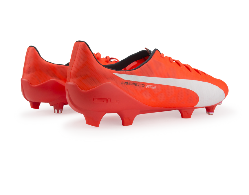 PUMA Men's evoSPEED SL FG Lava Blast/White/Total Eclipse