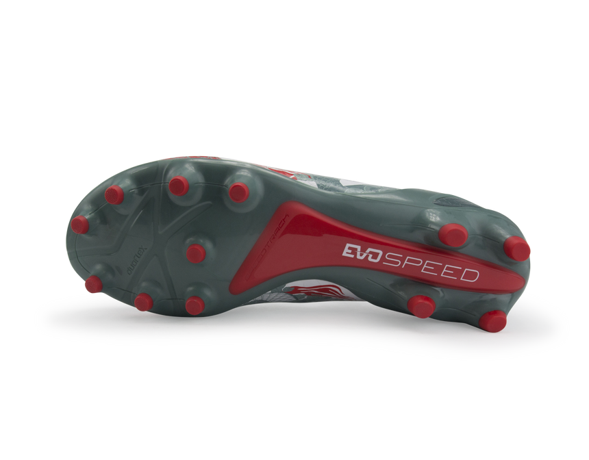 PUMA Men's evoSPEED 1.3 Graphic FG White/Sea Pine/High Risk Red