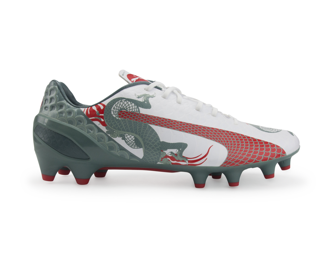 PUMA Men s evoSPEED 1.3 Graphic FG White Sea Pine High Risk Red