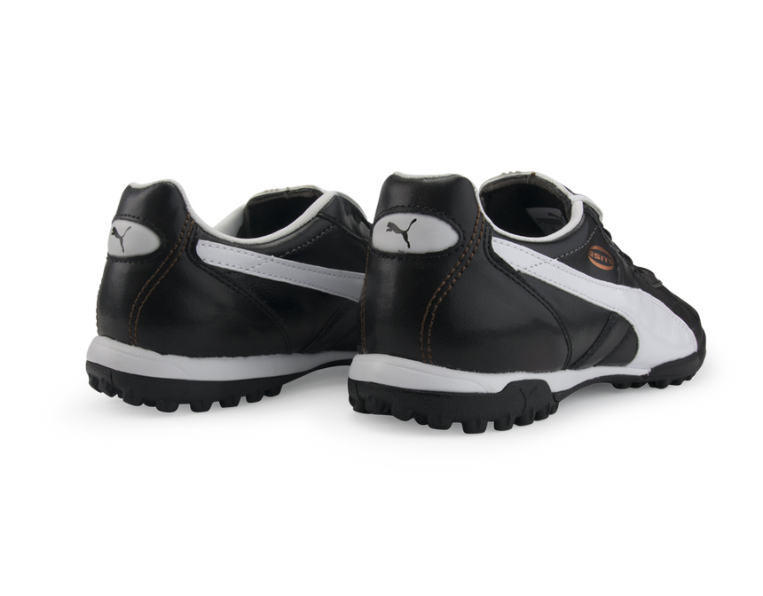 PUMA Men's Esito Classico Turf Soccer Shoes  Black/White/Bronze