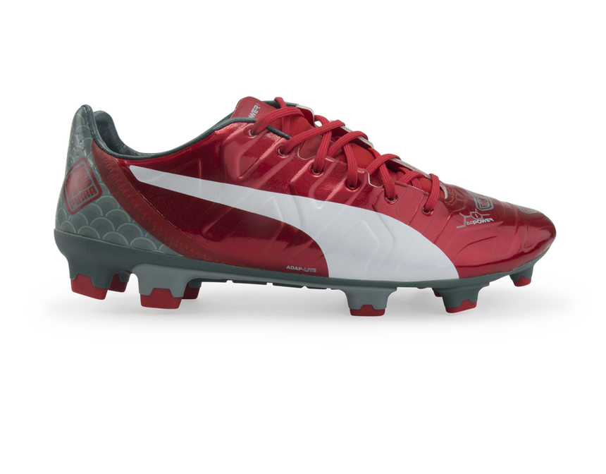 PUMA Men's evoPOWER 1.2 Graphic FG High Risk Red/White/Sea Pine