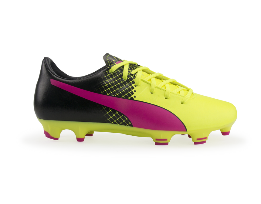 PUMA Men's evoPOWER 3.3 Tricks FG Pink Glo/Safety Yellow/Black