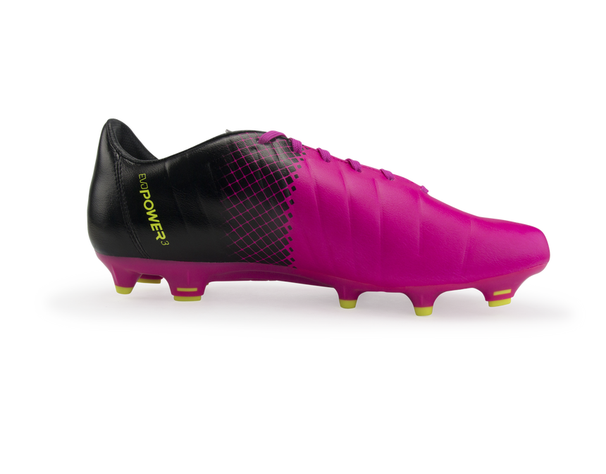 PUMA Men's evoPOWER 3.3 Tricks FG Pink Glo/Safety Yellow/Black