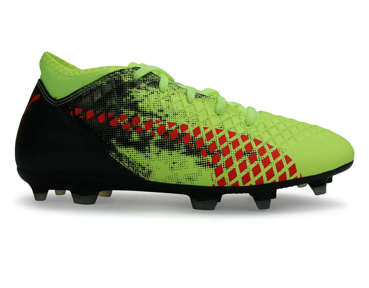 PUMA Kids FUTURE 18.4 FG Yellow Red Blast Black Azteca Soccer