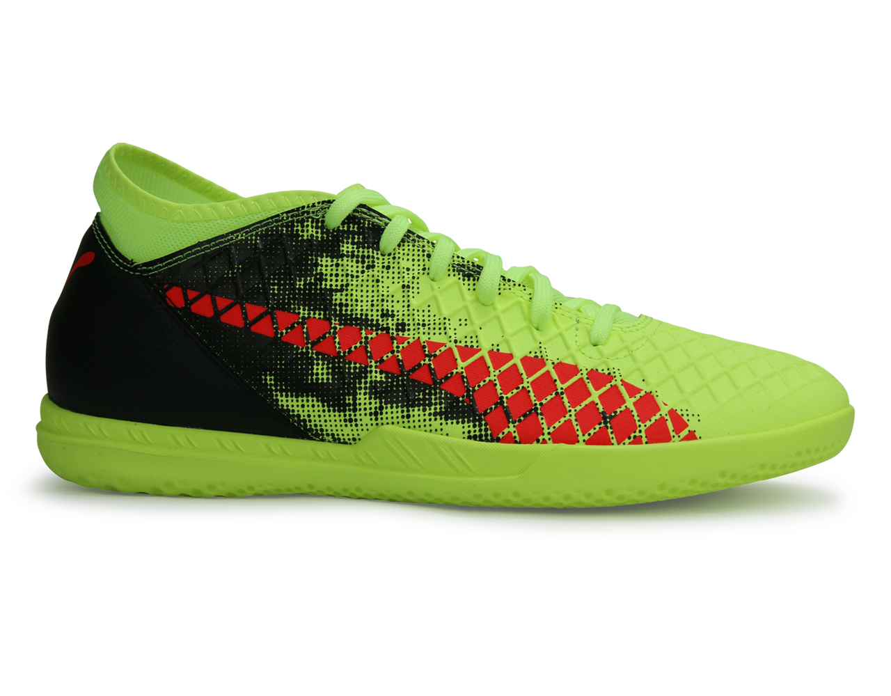PUMA Men s FUTURE 18.4 Indoor Soccer Shoes Yellow Red Blast Black 8