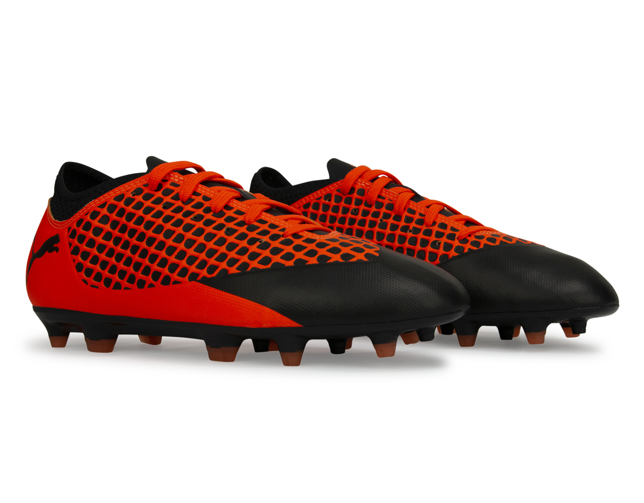 Puma Kids Future 2.4 Netfit FG AG Black Shocking Orange 5.5