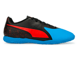PUMA Men's One 19.4 Indoor Soccer Shoes  Bleu Azur/Red Blast/Black