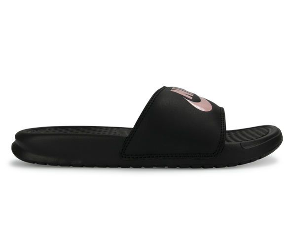 Black and rose gold nike slides shop