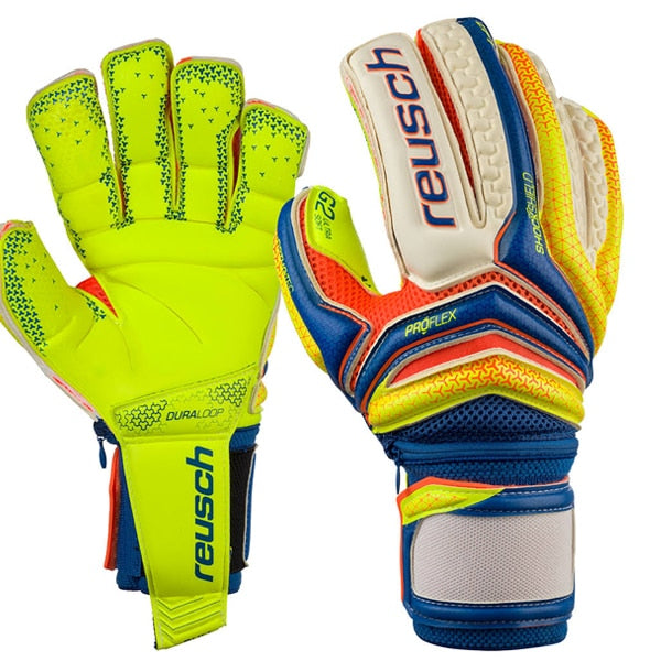 Reusch Men's Serathor Supreme G2 Ortho Tec Goalkeeper Gloves Dazzling Blue/Safety Yellow