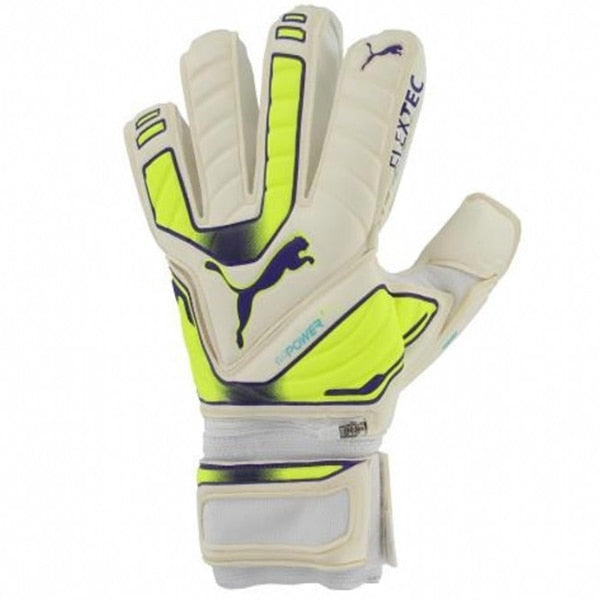 PUMA Men's evoPOWER Protect 1 Goalkeeper Gloves White/Fluro Yellow/Prism Vio