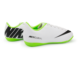 Nike Kids Mercurial Victory IV Indoor Soccer Shoes White/Black/ Electric Green