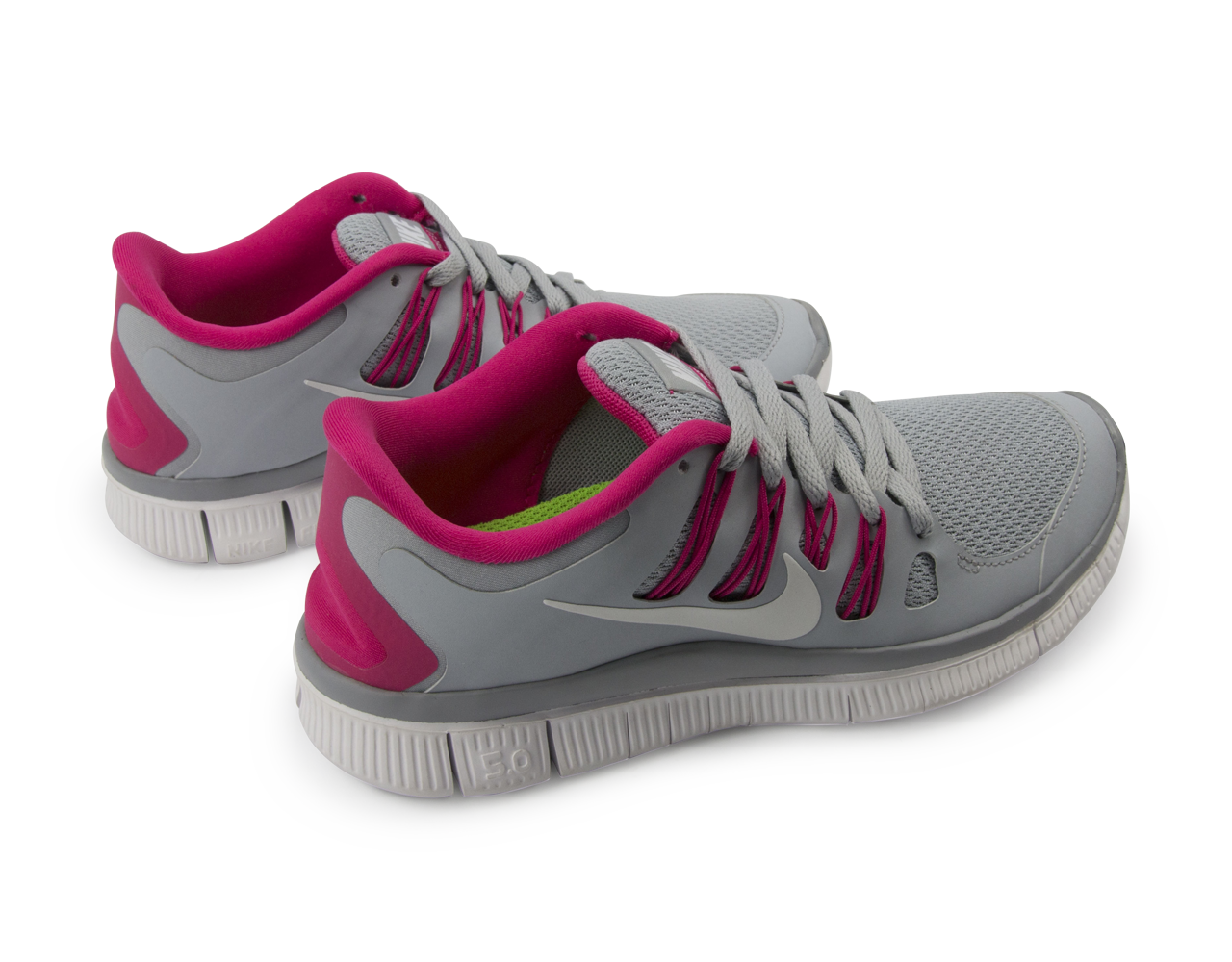 Nike Women's Free 5.0+ Running Shoes Wolf Grey/White/Pink Force
