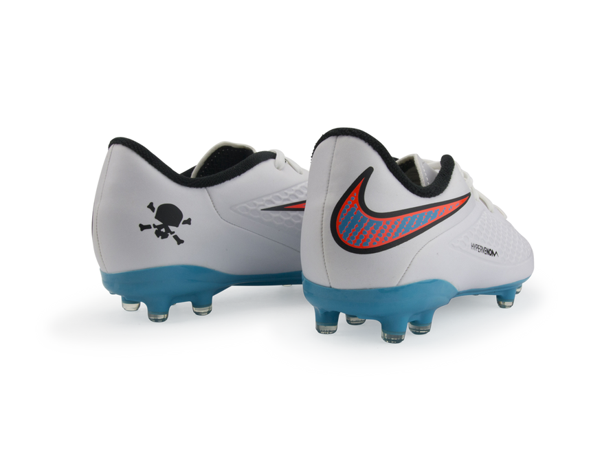 Nike Kids Hypervenom Phelon FG White/Blue Lagoon/Crimson Black