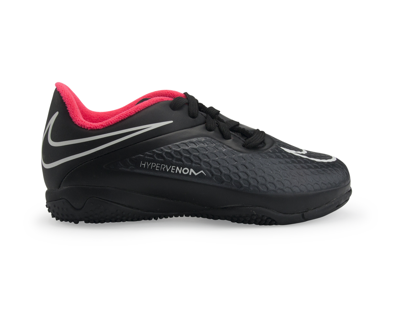 Nike Kids Hypervenom Phelon Indoor Soccer Shoes Black/Hyper Punch/White
