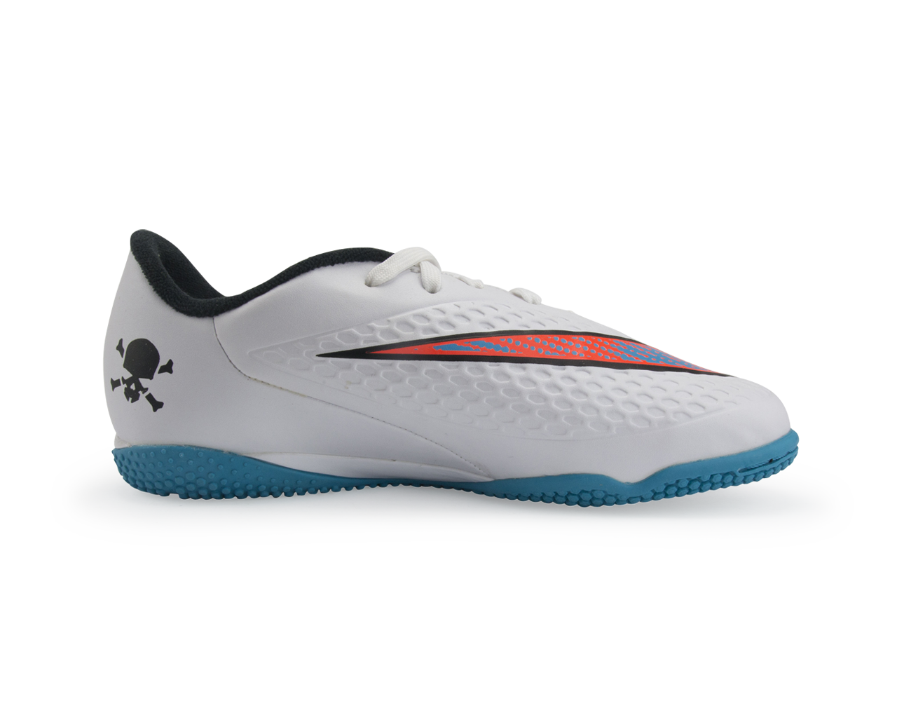 Nike Kids Hypervenom Phelon Indoor Soccer Shoes White/Blue Lagoon/Total Crimson
