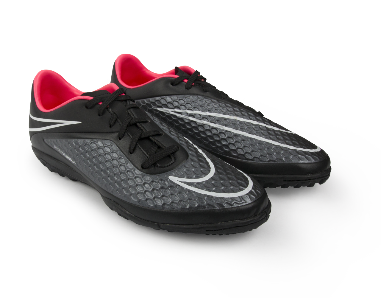Nike Men's Hypervenom Phelon Turf Soccer Shoes Black/Black/Hyper Punch