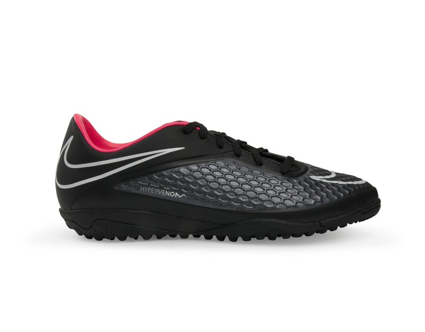 Nike Men's Hypervenom Phelon Turf Soccer Shoes Black/Black/Hyper Punch