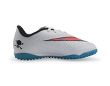 Nike Kids Hypervenom Phelon Turf Soccer Shoes White/Blue Lagoon/Total Crimson