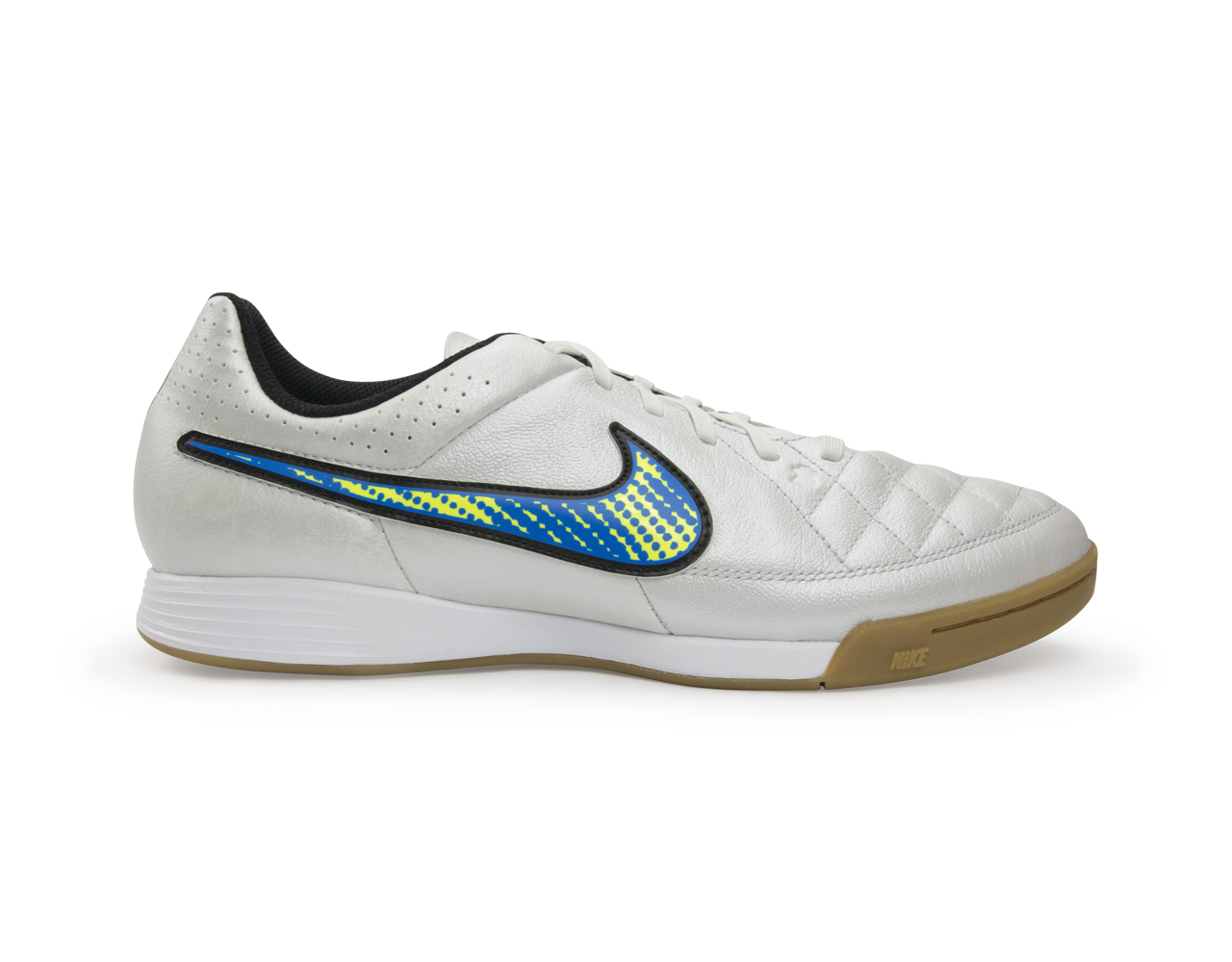 Bedreven overspringen Opgewonden zijn Nike Men's Tiempo Genio Leather Indoor Soccer Shoes White/Volt/Soar/Bl –  Azteca Soccer