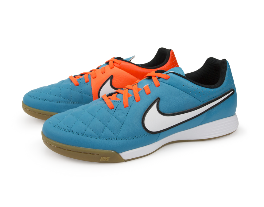 Nike Men's Tiempo Genio Leather Indoor Soccer Shoes Neo Turquoise/White/Hyper Crimson