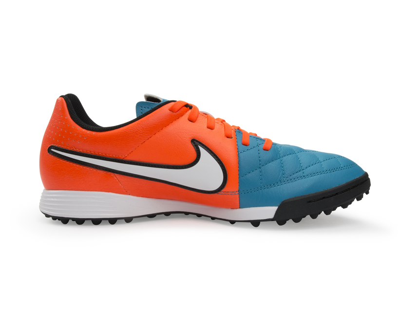Nike Men's Tiempo Genio Leather Turf Soccer Shoes Neo Turquoise/White/Hyper Crimson