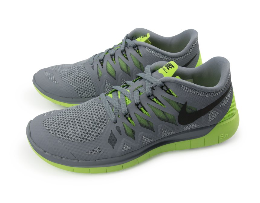 Nike Men's Free 5.0 Running Shoes Magnet Grey/Black/Electric Green