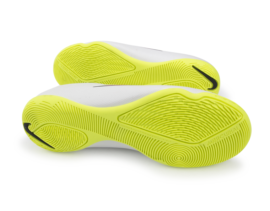 Nike Kids Mercurial Victory V Indoor Soccer Shoes White/Volt/Hyper Pink