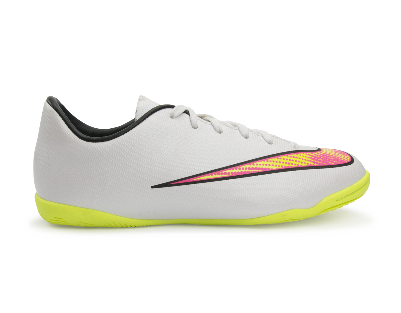 Nike Kids Mercurial Victory V Indoor Soccer Shoes White/Volt/Hyper Pink