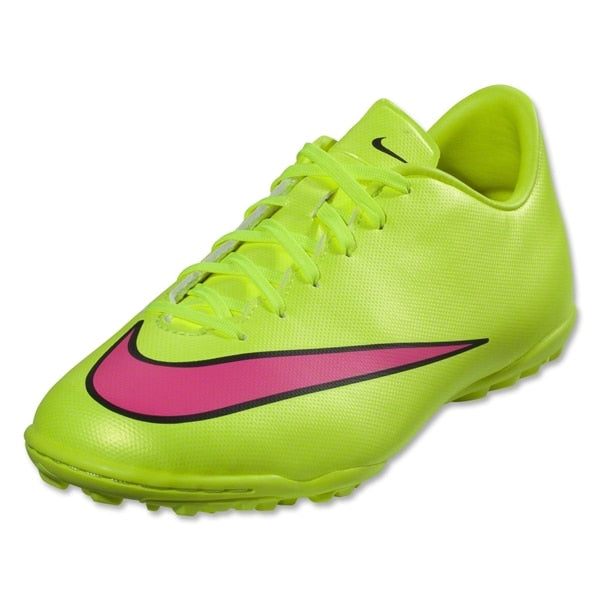 Nike Kids Mercurial Victory V Turf Soccer Shoes Volt/Hyper Pink/Black