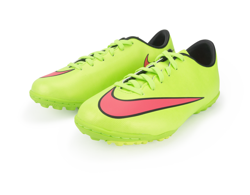 Nike Kids Mercurial Victory V Turf Soccer Shoes Electric Green/Hyper Punch/Black