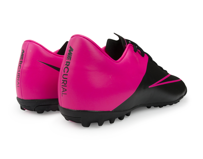 Nike Men's Mercurial Victory V Turf Soccer Shoes Black/Hyper Pink/Pink Pow