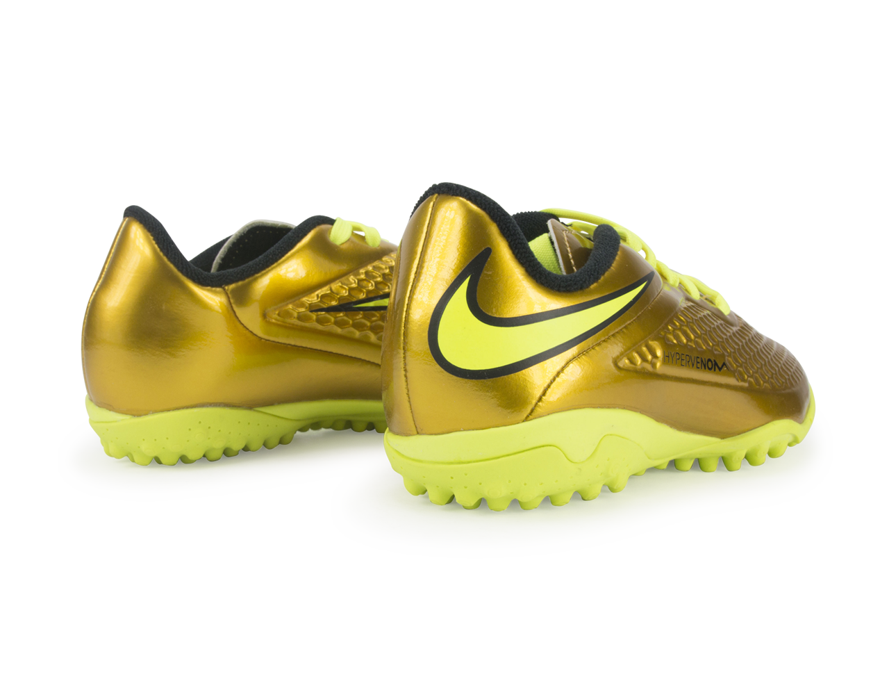 Nike Kids Hypervenom Phelon Turf Soccer Shoes Metallic Gold/Black/Tour Yellow