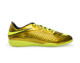 Nike Men's Hypervenom Phelon Indoor Soccer Shoes Metallic Gold/Black/Tour Yellow