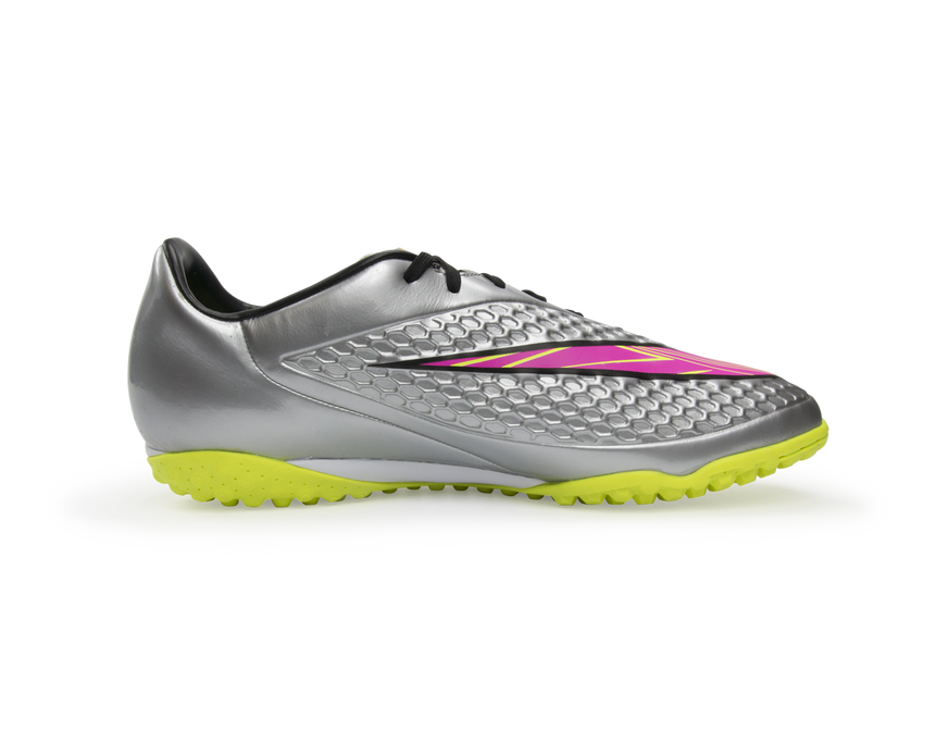 Nike Hypervenom サッカーシューズ シルバー/ピンク/ライム Nike Men's Hypervenom Phelon Turf Soccer Shoes Chrome/Hyper Pink
