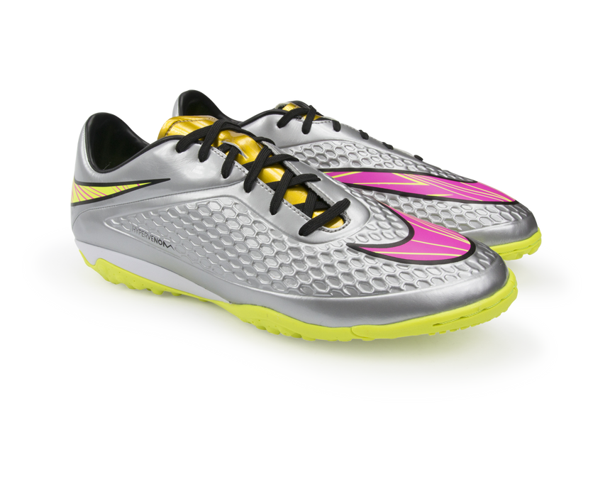 Nike Hypervenom サッカーシューズ シルバー/ピンク/ライム Nike Men's Hypervenom Phelon Turf Soccer Shoes Chrome/Hyper Pink