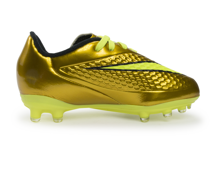 Nike Kids Hypervenom Phelon FG Metallic Gold/Black/Tour Yellow