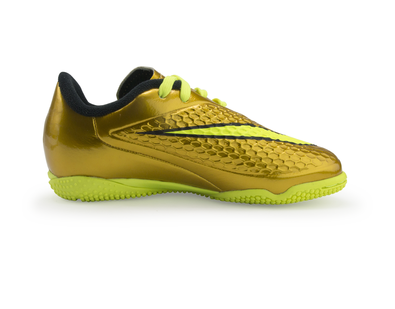 Nike Kids Hypervenom Phelon Indoor Soccer Shoes Metallic Gold/Black/Tour Yellow