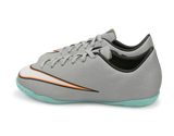 Nike Kids Mercurial Victory V CR Indoor Soccer Shoes Metallic Silver/Hyper Turquoise/Black