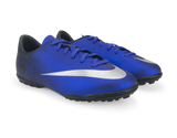 Nike Kids Mercurial Victory V CR7 Turf Soccer Shoes Deep Royal Blue/Metallic Silver