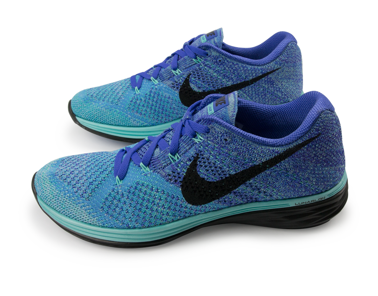 Nike Women's Flyknit Lunar 3 Running Shoes Light Aqua/Persian Violet/University Blue